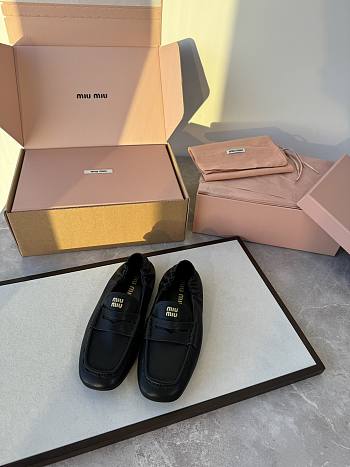 Colestore Miu Miu Nappa Leather Loafers With Ruffles Black 