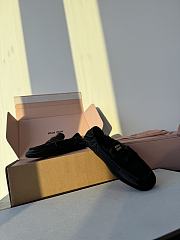 Colestore Miu Miu Nappa Leather Loafers With Ruffles Black  - 6