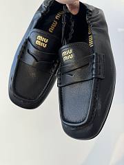 Colestore Miu Miu Nappa Leather Loafers With Ruffles Black  - 4