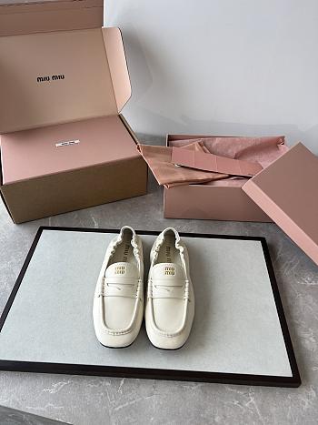 Colestore Miu Miu Nappa Leather Loafers With Ruffles White