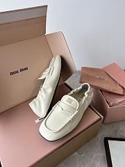 Colestore Miu Miu Nappa Leather Loafers With Ruffles White - 6