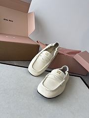 Colestore Miu Miu Nappa Leather Loafers With Ruffles White - 5