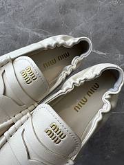 Colestore Miu Miu Nappa Leather Loafers With Ruffles White - 3