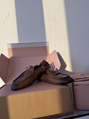 Colestore Miu Miu Nappa Leather Loafers With Ruffles Brown - 6