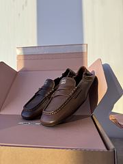 Colestore Miu Miu Nappa Leather Loafers With Ruffles Brown - 5