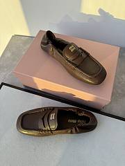 Colestore Miu Miu Nappa Leather Loafers With Ruffles Brown - 4