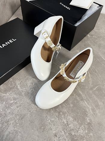 Colestore Chanel Mary Jane Heels White