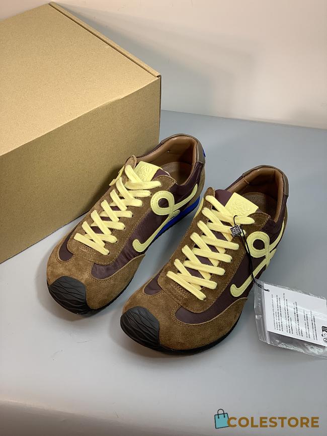Colestore Loewe Women's Ballet Runner 2.0 Sneakers Brown Yellow - 1