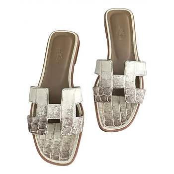 Colestore Hermes Oran Crocodile Sandals 