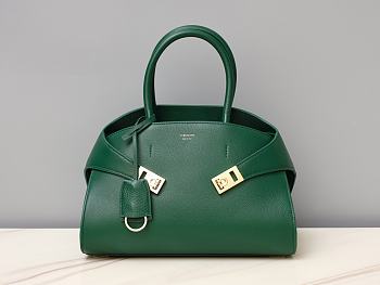 Colestore Ferragamo Medium Hug Tote Bag Green 31.5x19x22cm