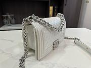 Colestore Chanel Leboy Crystals White in Leather 25x15x9cm - 4
