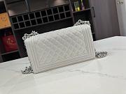 Colestore Chanel Leboy Crystals White in Leather 25x15x9cm - 3