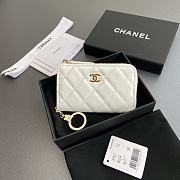 Colestore Chanel Zipped coin wallet White 11.5×7.5×1.5cm - 1