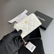 Colestore Chanel Zipped coin wallet White 11.5×7.5×1.5cm - 3