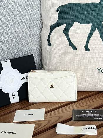 Colestore Chanel Wallet White 12x7.5x2.5cm