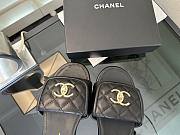 Colestore Chanel Black CC logo Turnlock Mules Slides Sandals - 6