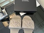 Colestore Chanel Gray CC logo Turnlock Mules Slides Sandals - 6