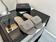 Colestore Chanel Gray CC logo Turnlock Mules Slides Sandals - 5