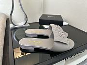 Colestore Chanel Gray CC logo Turnlock Mules Slides Sandals - 4