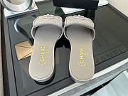 Colestore Chanel Gray CC logo Turnlock Mules Slides Sandals - 3