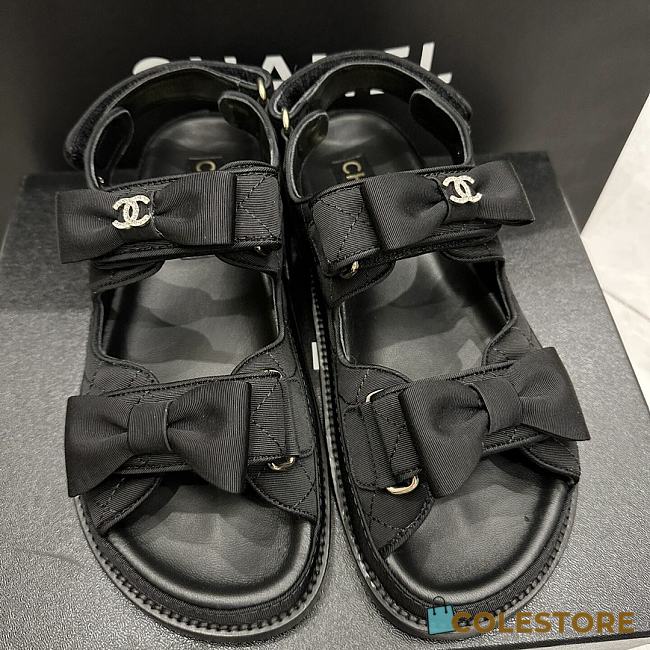 Colestore Chanel Ribbon Sandal in Black - 1