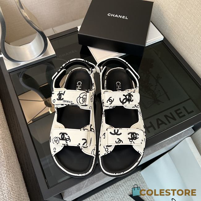 Colestore Chanel 23P CC Logo Lambskin Dad Sandals - 1