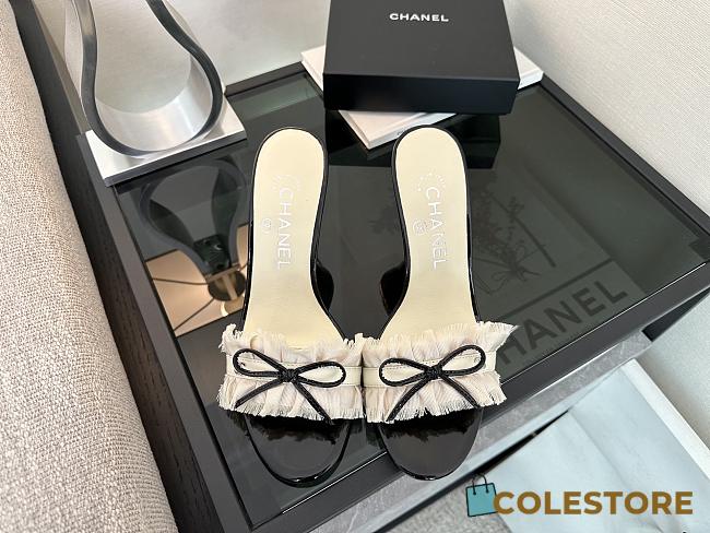Colestore Chanel CC Ruffled Bow Heels White - 1