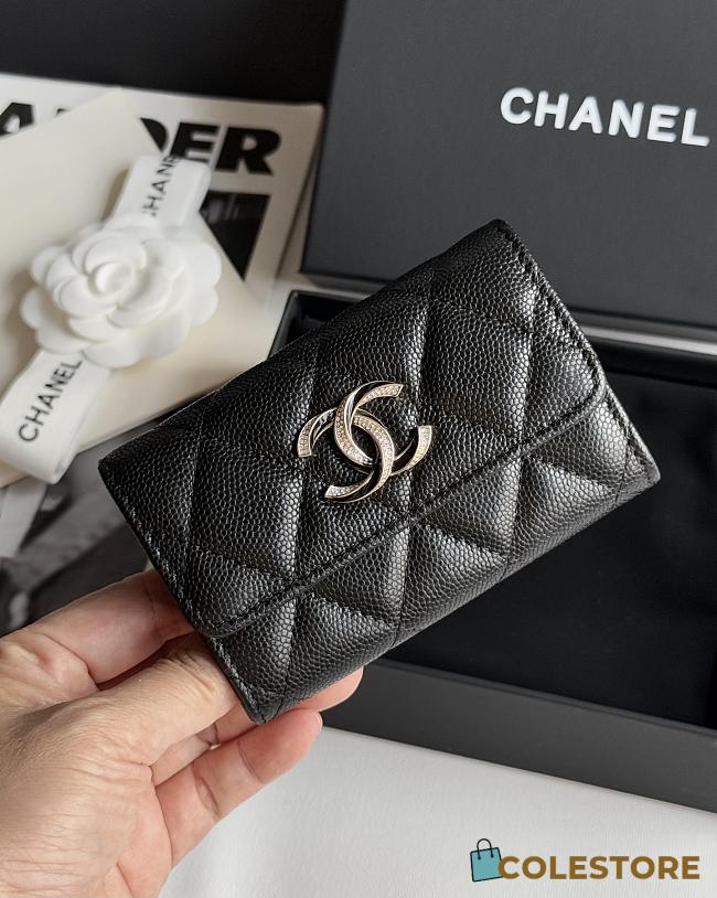 Colestore Chanel Card Holder Black 8.5x11.2cm - 1