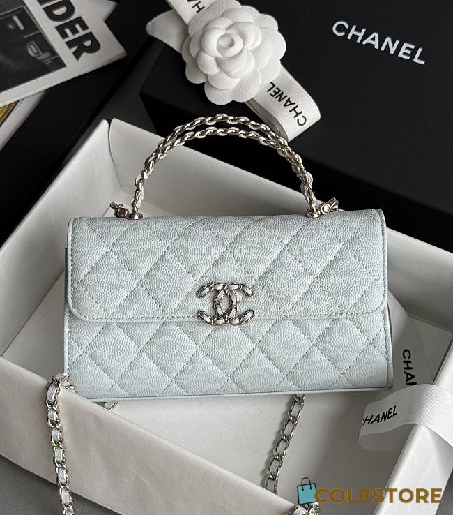 Colestore Chanel 25S Cross Handle Kelly Chain Bag Light Green 18x10x4.5cm - 1