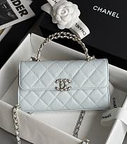 Colestore Chanel 25S Cross Handle Kelly Chain Bag Light Green 18x10x4.5cm - 1