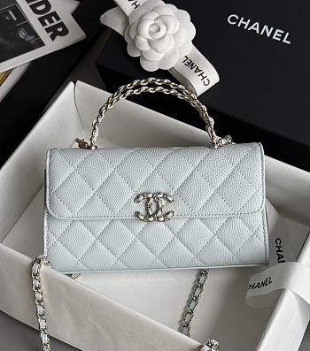 Colestore Chanel 25S Cross Handle Kelly Chain Bag Light Green 18x10x4.5cm