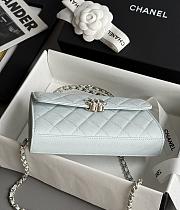 Colestore Chanel 25S Cross Handle Kelly Chain Bag Light Green 18x10x4.5cm - 3
