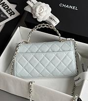 Colestore Chanel 25S Cross Handle Kelly Chain Bag Light Green 18x10x4.5cm - 5