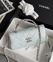 Colestore Chanel 25S Cross Handle Kelly Chain Bag Light Green 18x10x4.5cm - 6
