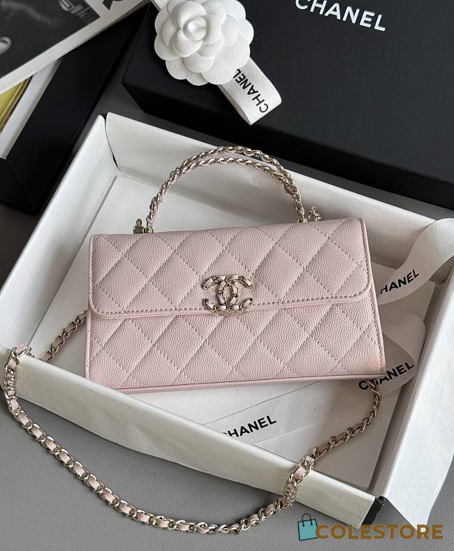 Colestore Chanel 25S Cross Handle Kelly Chain Bag Pink 18x10x4.5cm - 1