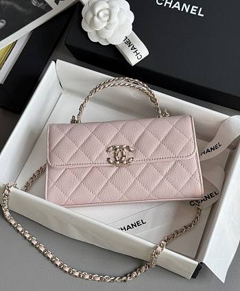 Colestore Chanel 25S Cross Handle Kelly Chain Bag Pink 18x10x4.5cm