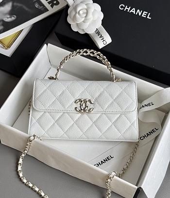 Colestore Chanel 25S Cross Handle Kelly Chain Bag White 18x10x4.5cm
