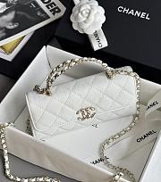 Colestore Chanel 25S Cross Handle Kelly Chain Bag White 18x10x4.5cm - 6