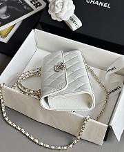 Colestore Chanel 25S Cross Handle Kelly Chain Bag White 18x10x4.5cm - 5