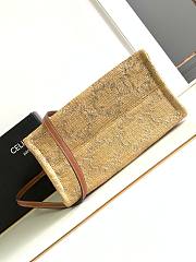 Colestore Celine Small Cabas Thais In Raffia Effect Textile With Triomphe Jacquard 25.5x18.5x12cm  - 5