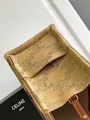 Colestore Celine Small Cabas Thais In Raffia Effect Textile With Triomphe Jacquard 25.5x18.5x12cm  - 2