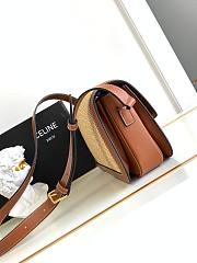 Colestore Celine Teen Triomphe Bag In Textile And Calfskin Leather 22X16.5X7cm - 6