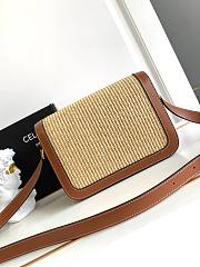 Colestore Celine Teen Triomphe Bag In Textile And Calfskin Leather 22X16.5X7cm - 3