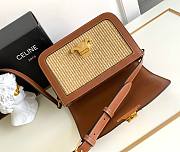 Colestore Celine Teen Triomphe Bag In Textile And Calfskin Leather 22X16.5X7cm - 2