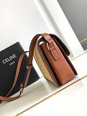 Colestore Celine Teen Triomphe Bag In Textile And Calfskin Leather 18.5X 14 X 6cm - 5