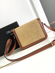 Colestore Celine Teen Triomphe Bag In Textile And Calfskin Leather 18.5X 14 X 6cm - 4