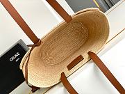 Colestore Celine Classic Panier Small Braided Triomphe In Raffia And Calfskin 36x21.5x13cm - 5