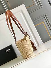 Colestore Celine Classic Panier Small Braided Triomphe In Raffia And Calfskin 36x21.5x13cm - 4