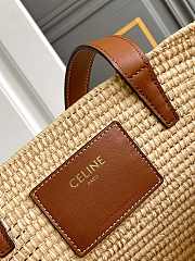 Colestore Celine Classic Panier Small Braided Triomphe In Raffia And Calfskin 36x21.5x13cm - 3