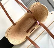 Colestore Celine Classic Panier Braided Triomphe In Raffia And Calfskin 47 X 30.5 X 15cm - 4